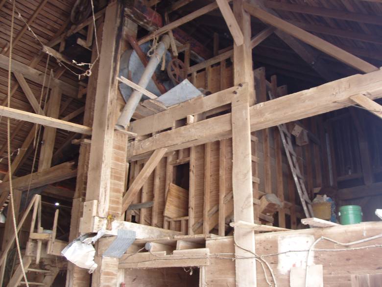Byrum Barn Interior / Grain Sorting Contraption in one side of barn